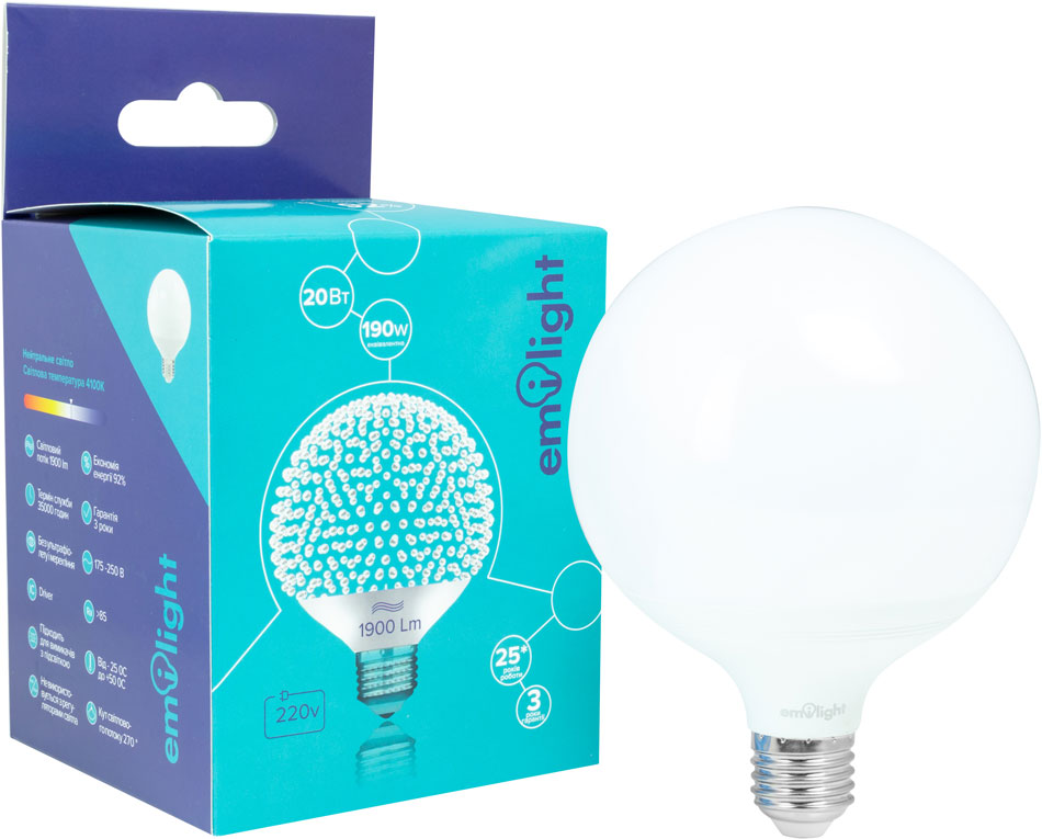 Лампа світлодіодна Emilight (2230529374018) 20Вт, E27, 4100K